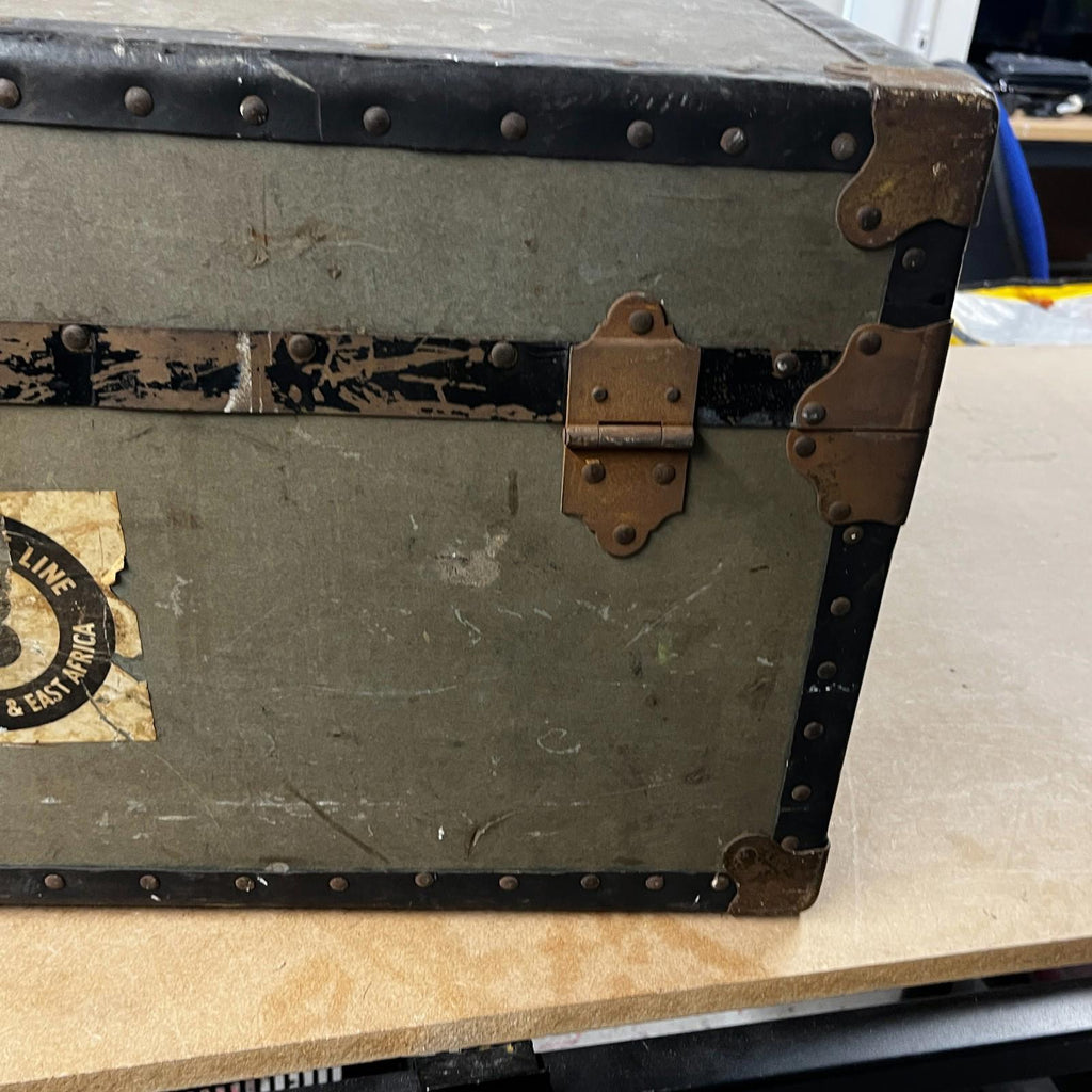 Large Rare Antique Cunard White Star Line Wooden Travelling Trunk Smith's London