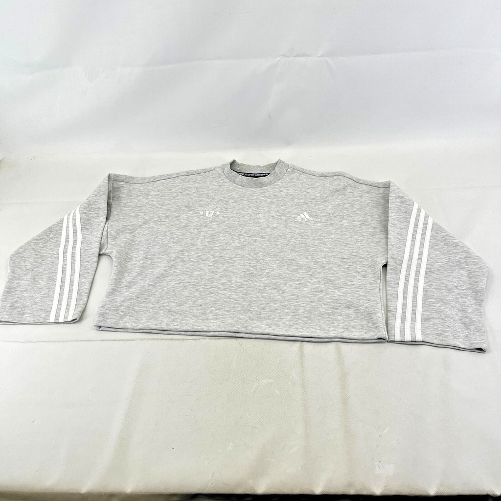 Manchester United Adidas Baggy Cropped Women's Sweatshirt Light Grey size Medium