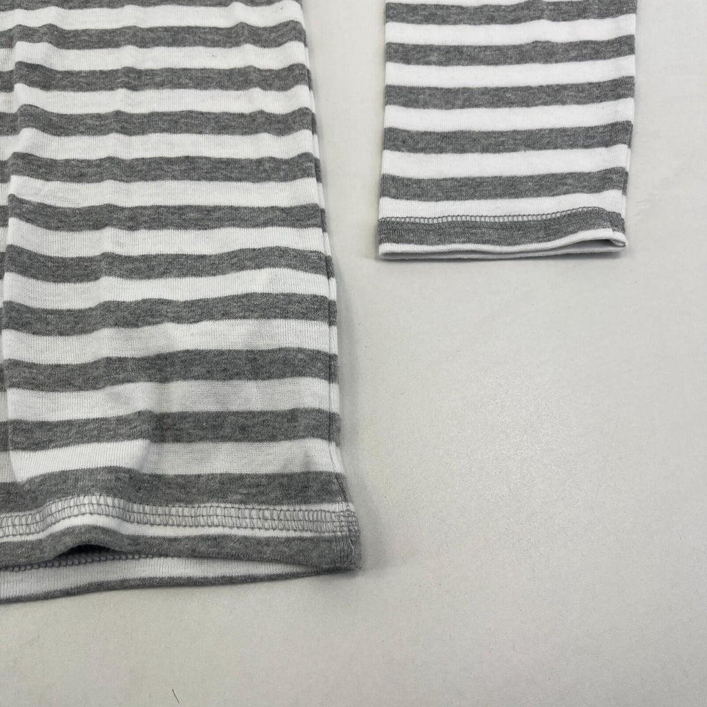 M&S Collection Crew Neck Pullover Top Grey & White Striped Long Sleeve size 18