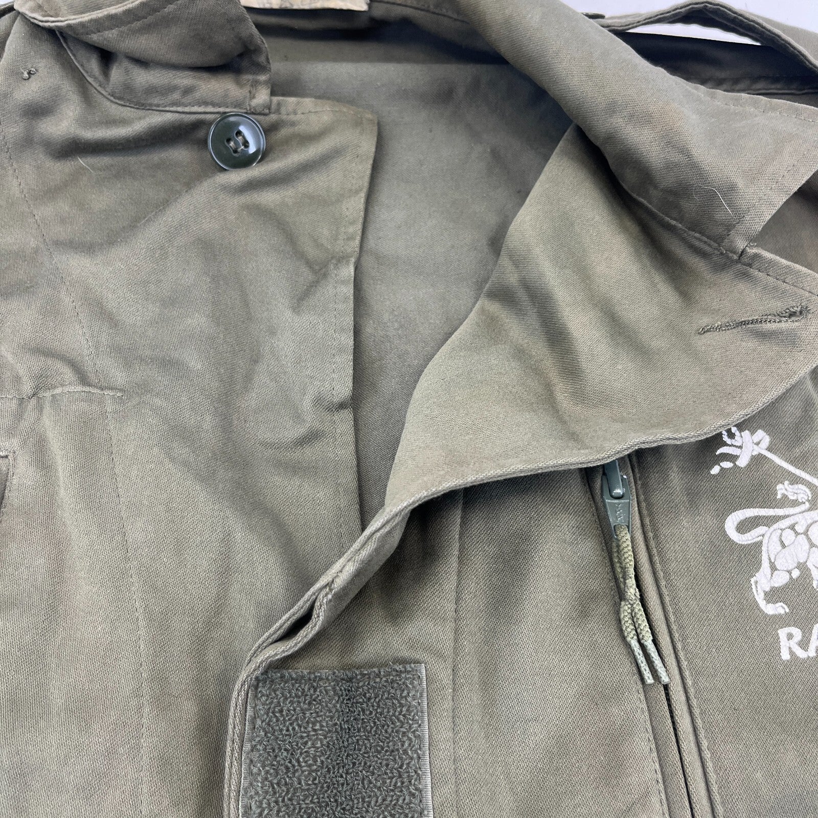 Custom Vintage French Army Jacket Rasta Rastafari Jah Smock size L (112M)