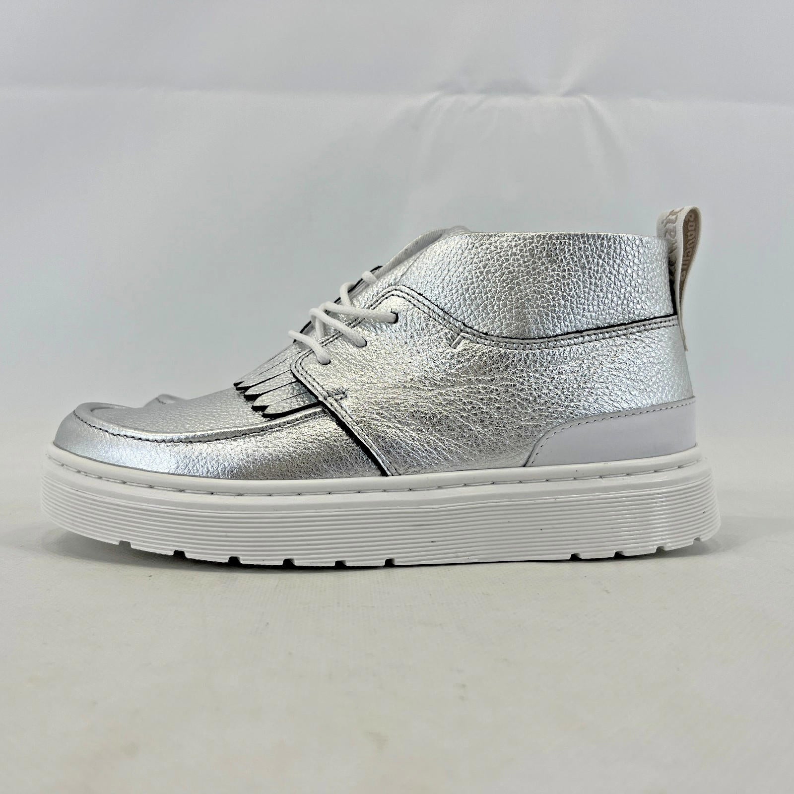 Dr Martens Jemima Silver & White Leather Kiltie Chukka Boots Shoes Womens UK 4