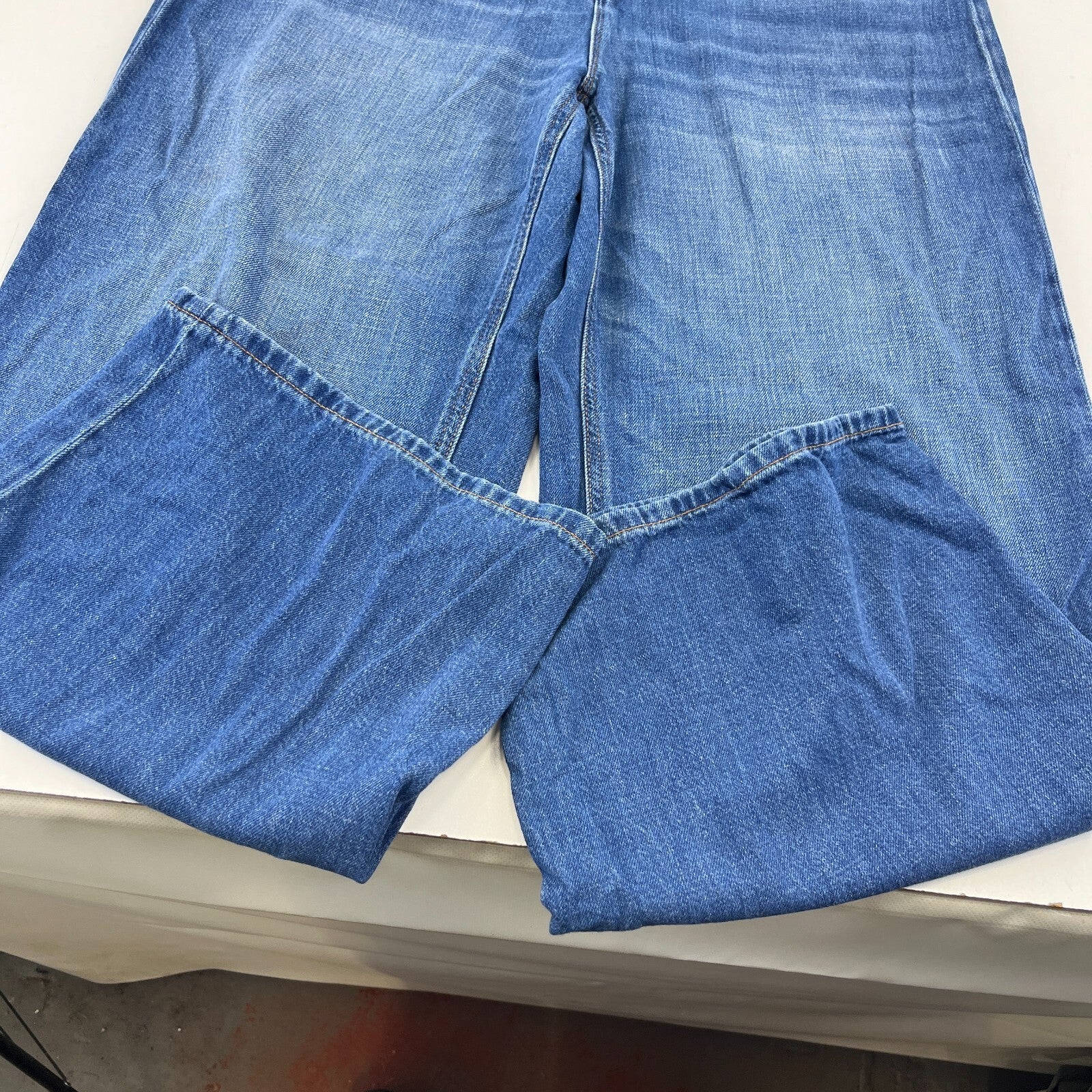 Tommy Hilfiger Womens High Rise Wide Leg Jeans UK size 16 W33" L30" Mid Blue