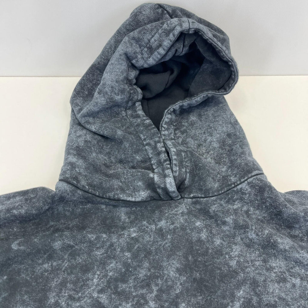 Drop Dead Distressed Look Grey w Zip Sleeves Hoodie 100% Cotton Streetwear UK S