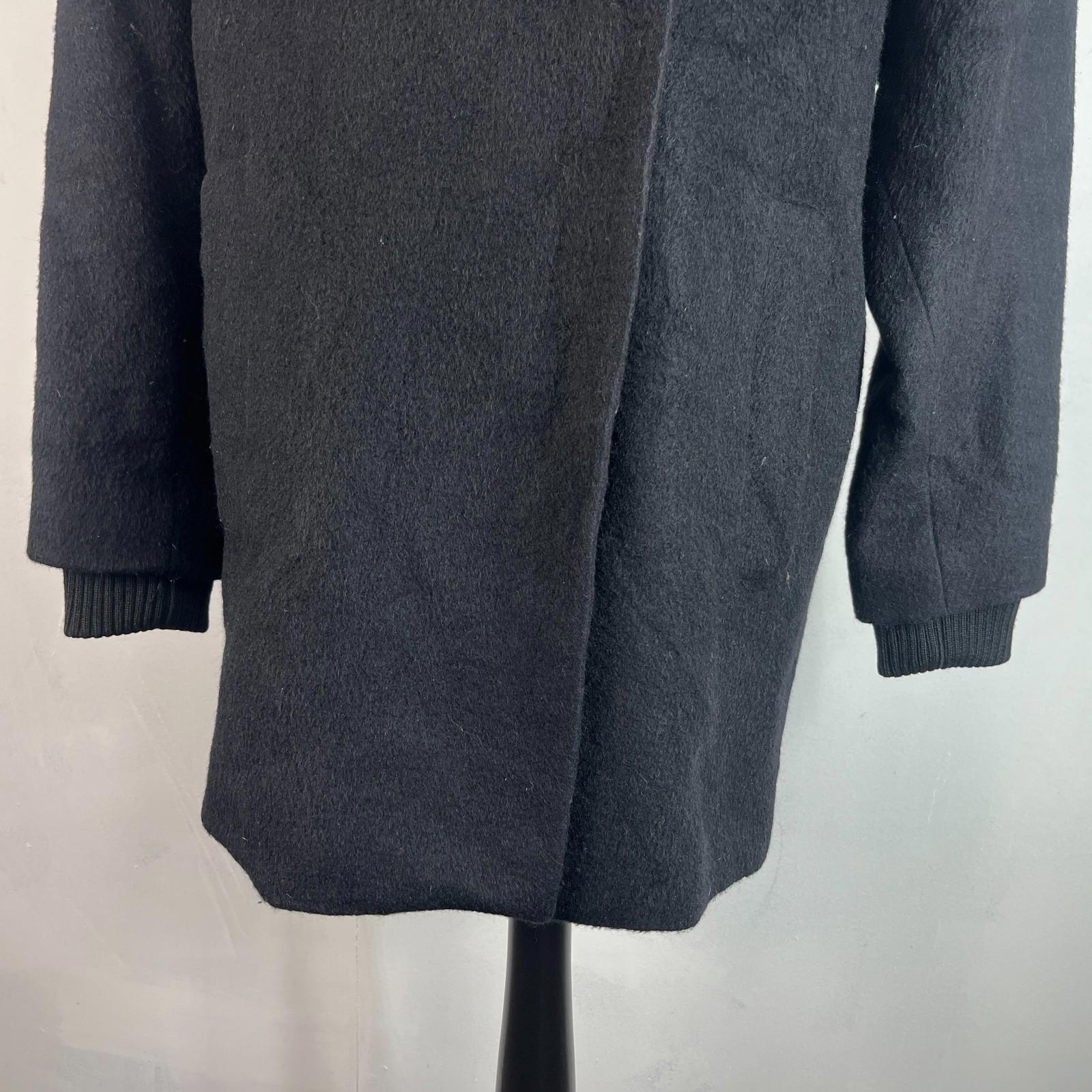 Tommy Hilfiger Women's Mohair Blend Coat Jacket size S Oversized Black