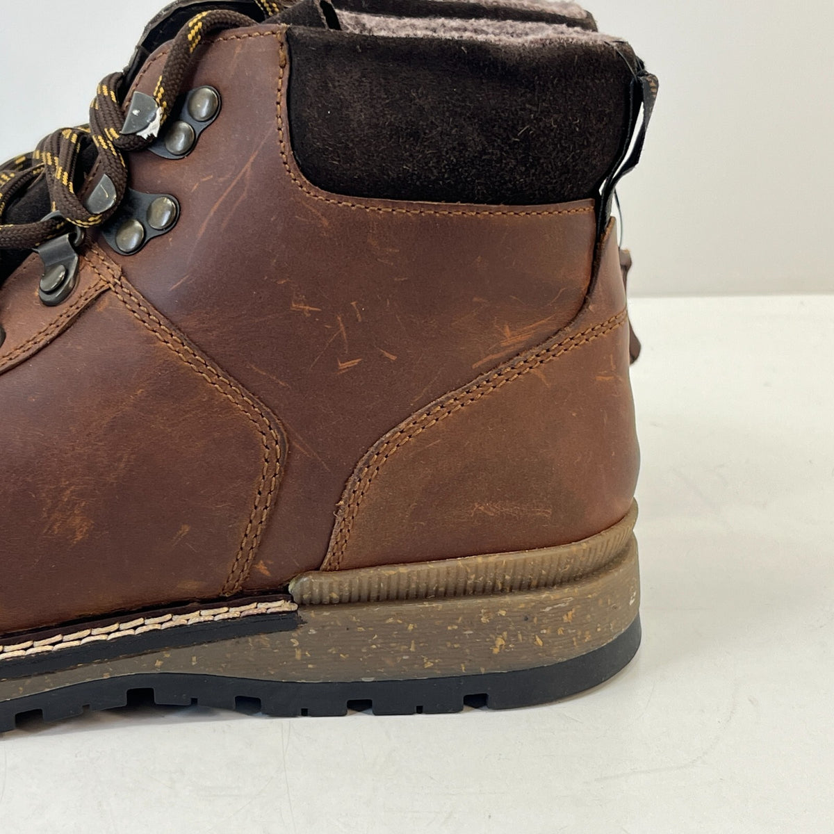 M&S Men's Leather Hiking Ankle Boots in Brown Waterproof Shock Resilient size 7