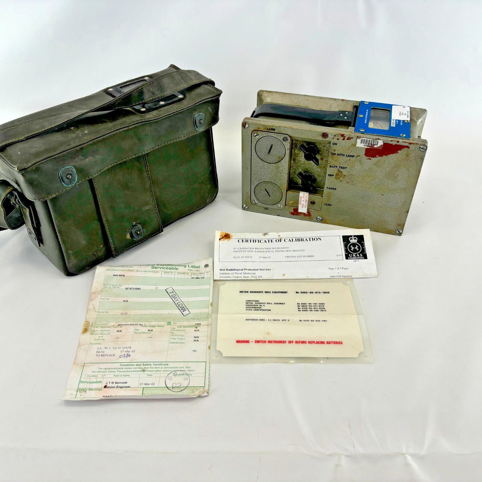 Radiac MD3 Survey Meter Doserate RAF Geiger Counter NBC CBRN - Battery Test OK