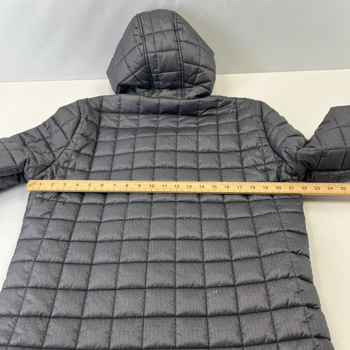 SuperDry Original Fuji Jacket UK size Large Grey Quilted Coat with Hood in Grey