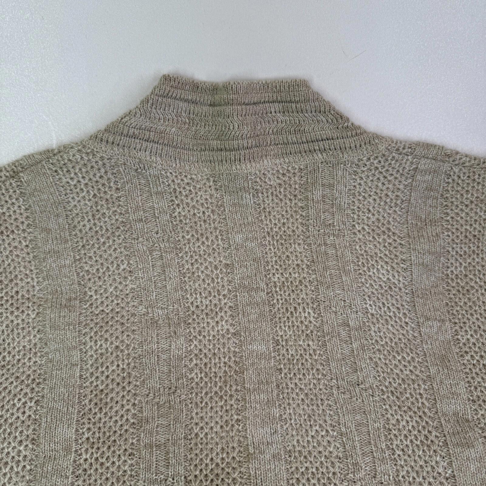 St Michael’s Vintage Varsity Cable Knit Jumper size Medium Beige Made in the UK
