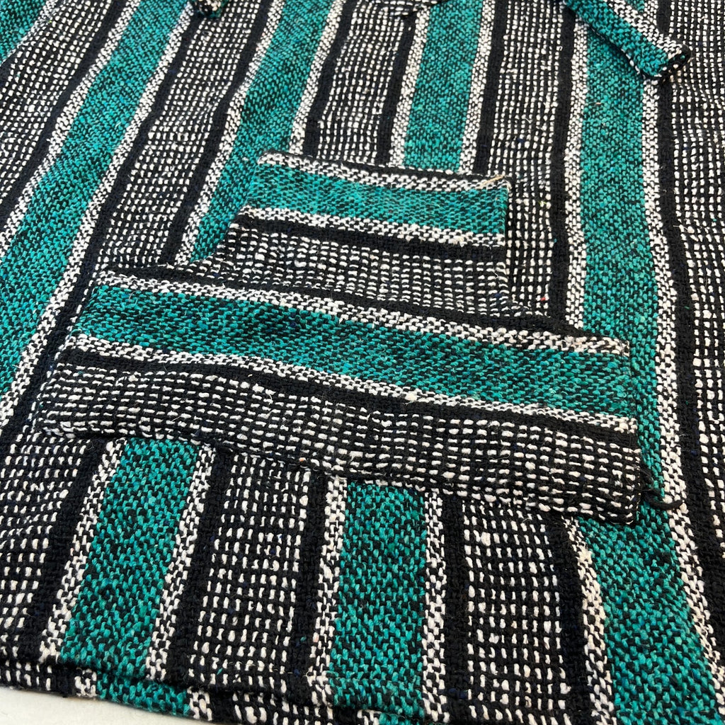 Vel Mex Genuine Mexican Baja Hoodie Pullover Hippie Boho Festival Green size 2XL