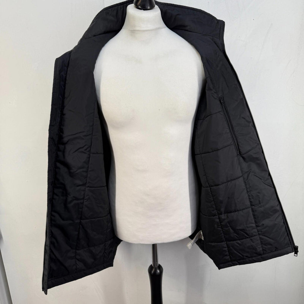 Vintage Nike Quilted Coat Jacket in Black Y2K 90s size Medium