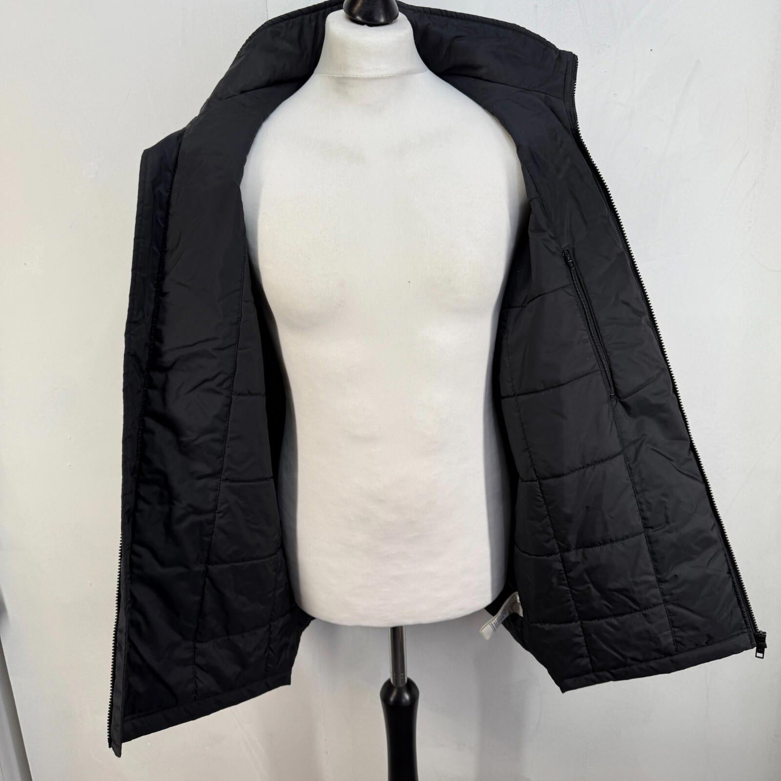 Vintage Nike Quilted Coat Jacket in Black Y2K 90s size Medium