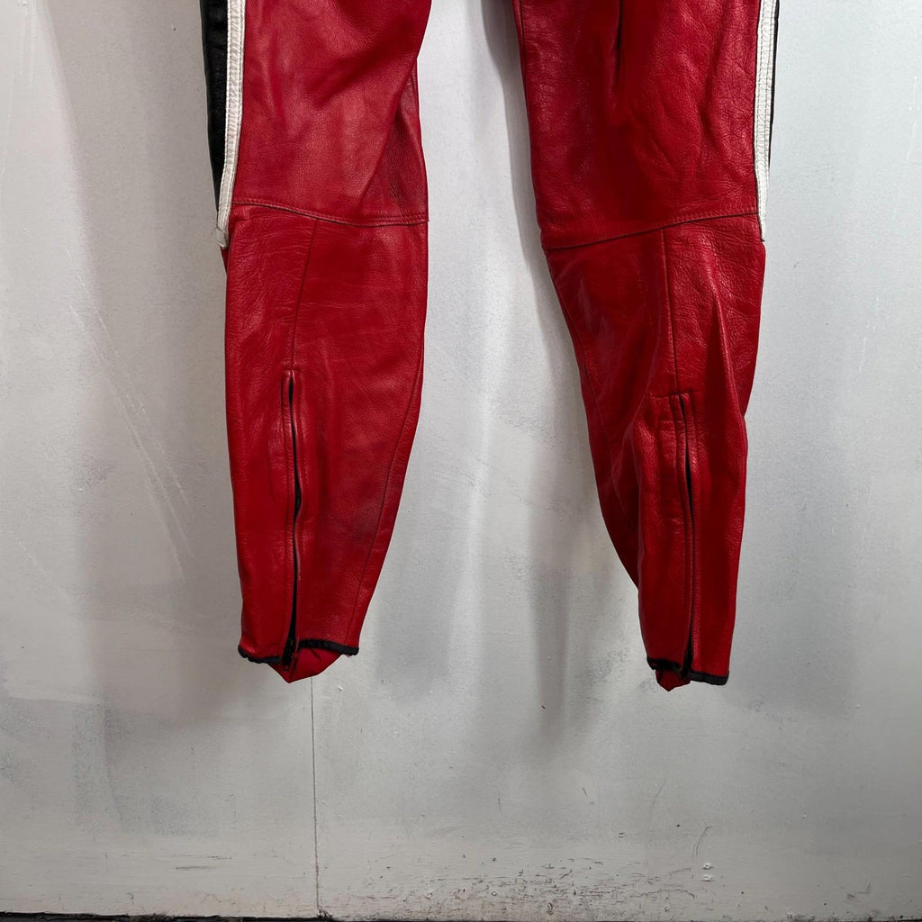 Rare Vtg Biudici 2 Piece Mens Leather Motorcycle Suit EU size Jacket 52 Trs 50