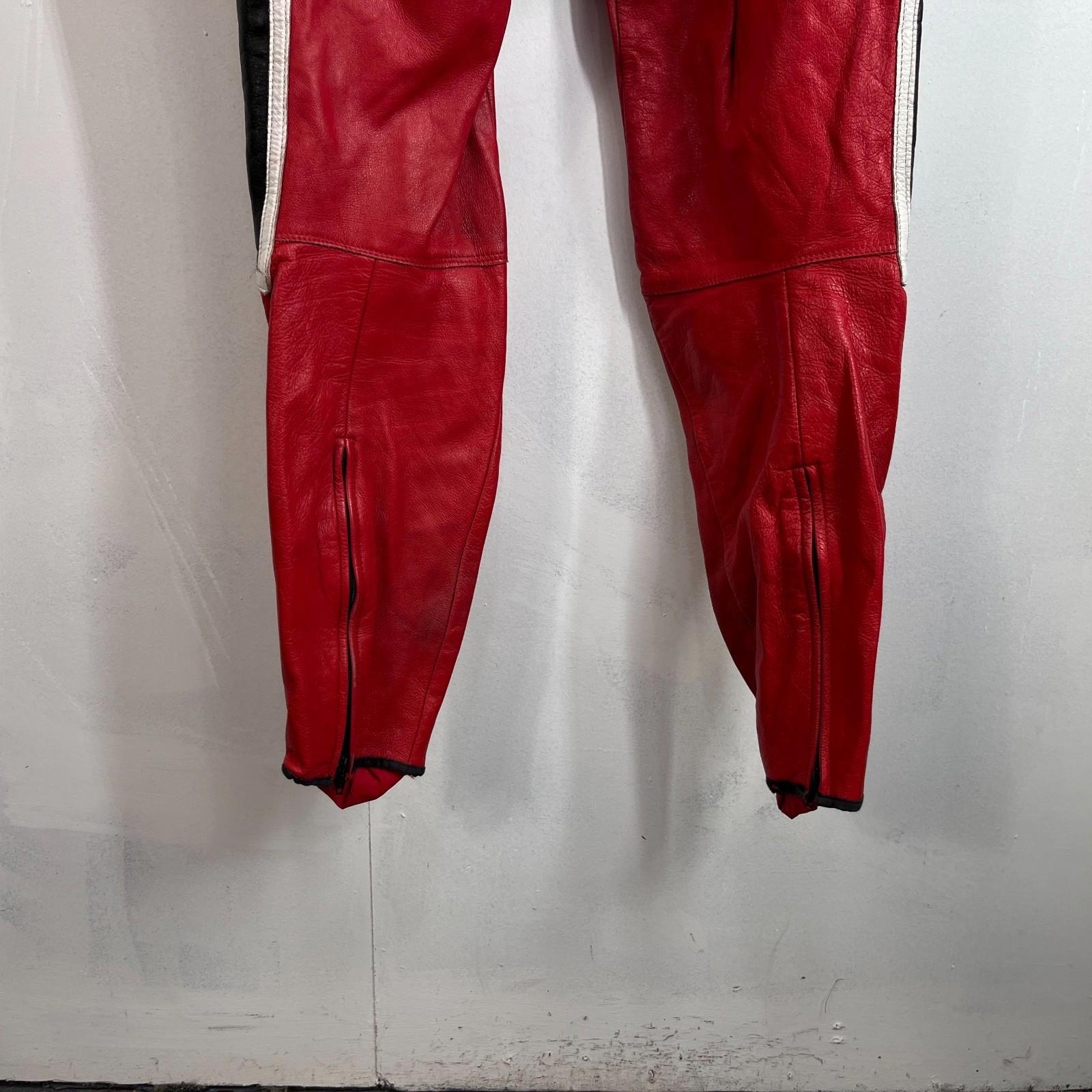 Rare Vtg Biudici 2 Piece Mens Leather Motorcycle Suit EU size Jacket 52 Trs 50