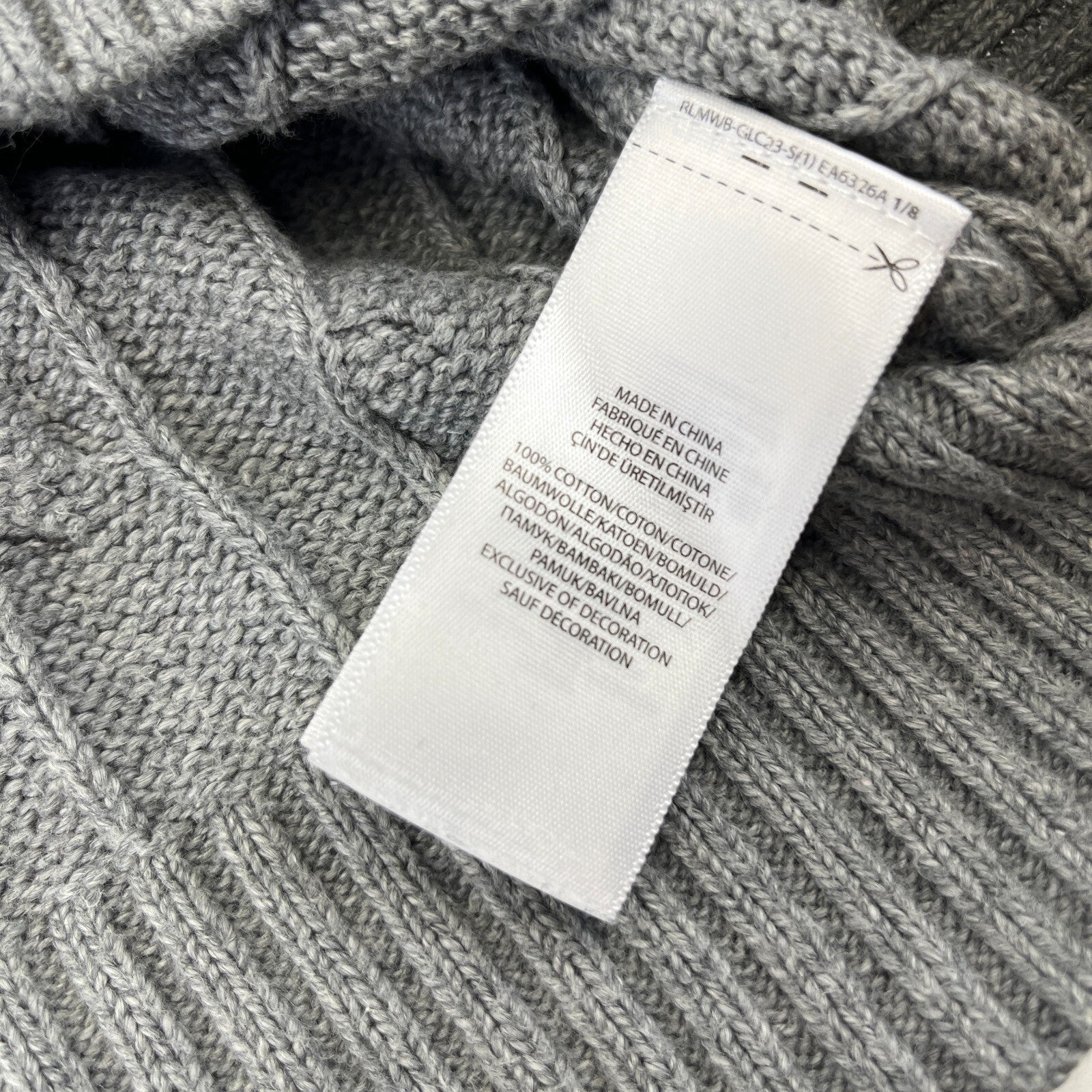 Polo Ralph Lauren 100% Cotton Jumper Men's size M in Grey Crew Neck Sweater