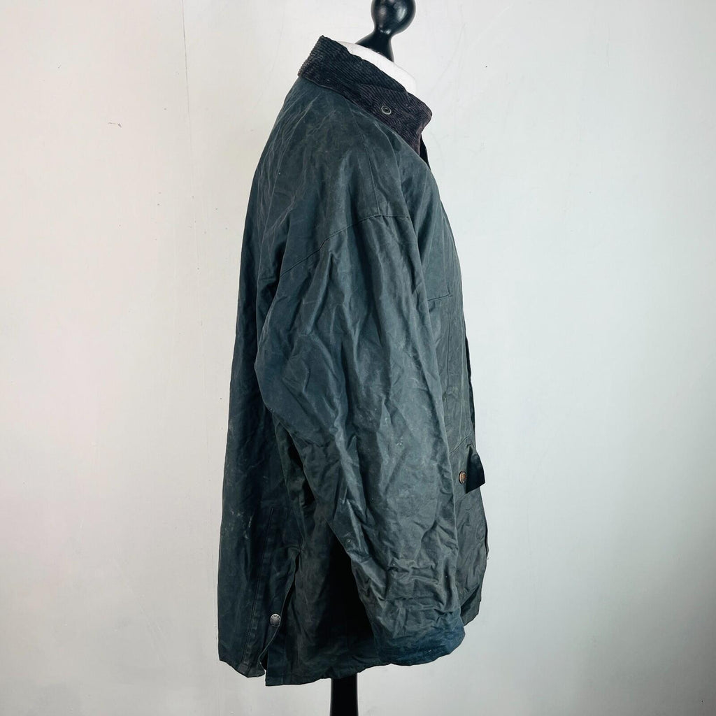 Mc Orvis Wax Jacket Mens size Small Oversized Black Waxed Riding Coat England