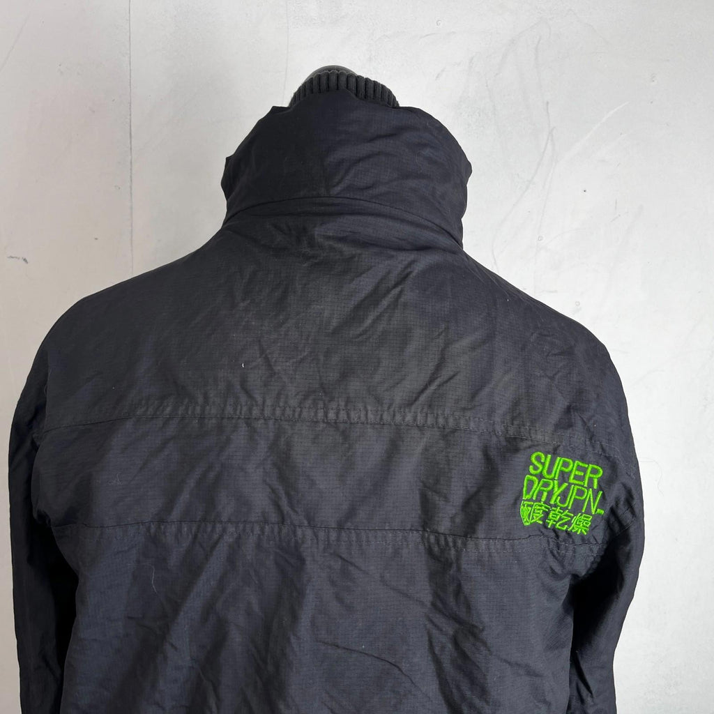 SuperDry Original Windcheater Jacket in Black/Green size XL Hooded