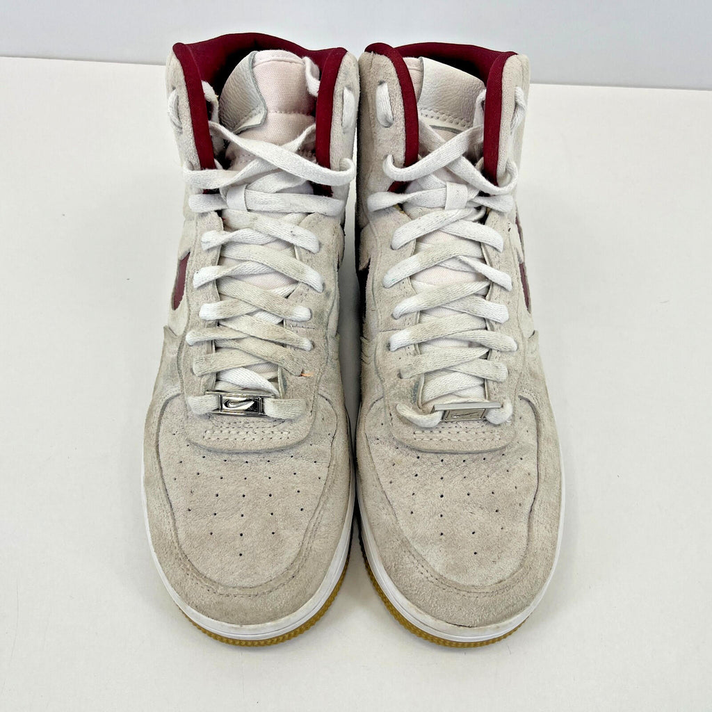 Nike Air Force 1 High Sculpt Suede in Light Grey White Maroon size UK 7 - EU 41