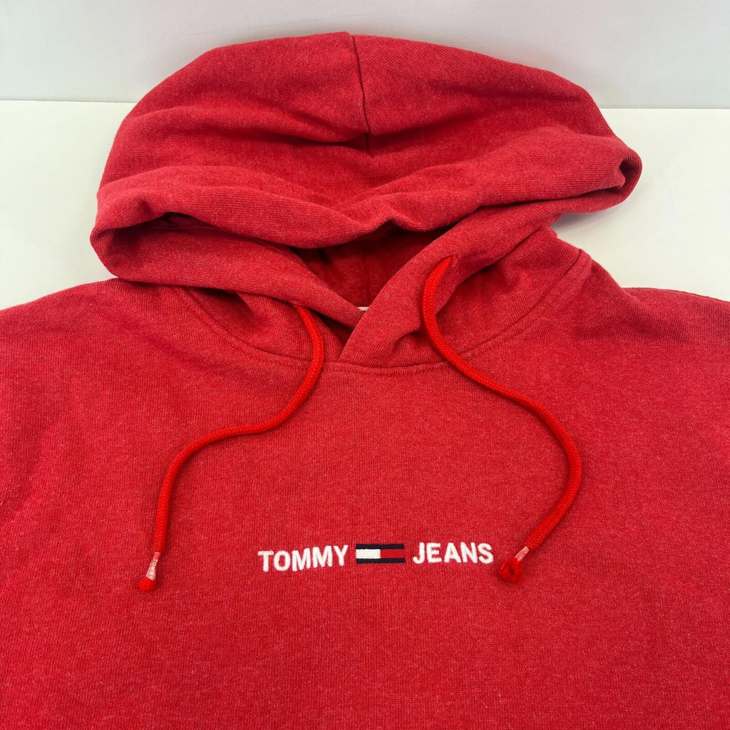 Tommy Jeans Men's Pastel Red Pullover Hoodie size M - Logo