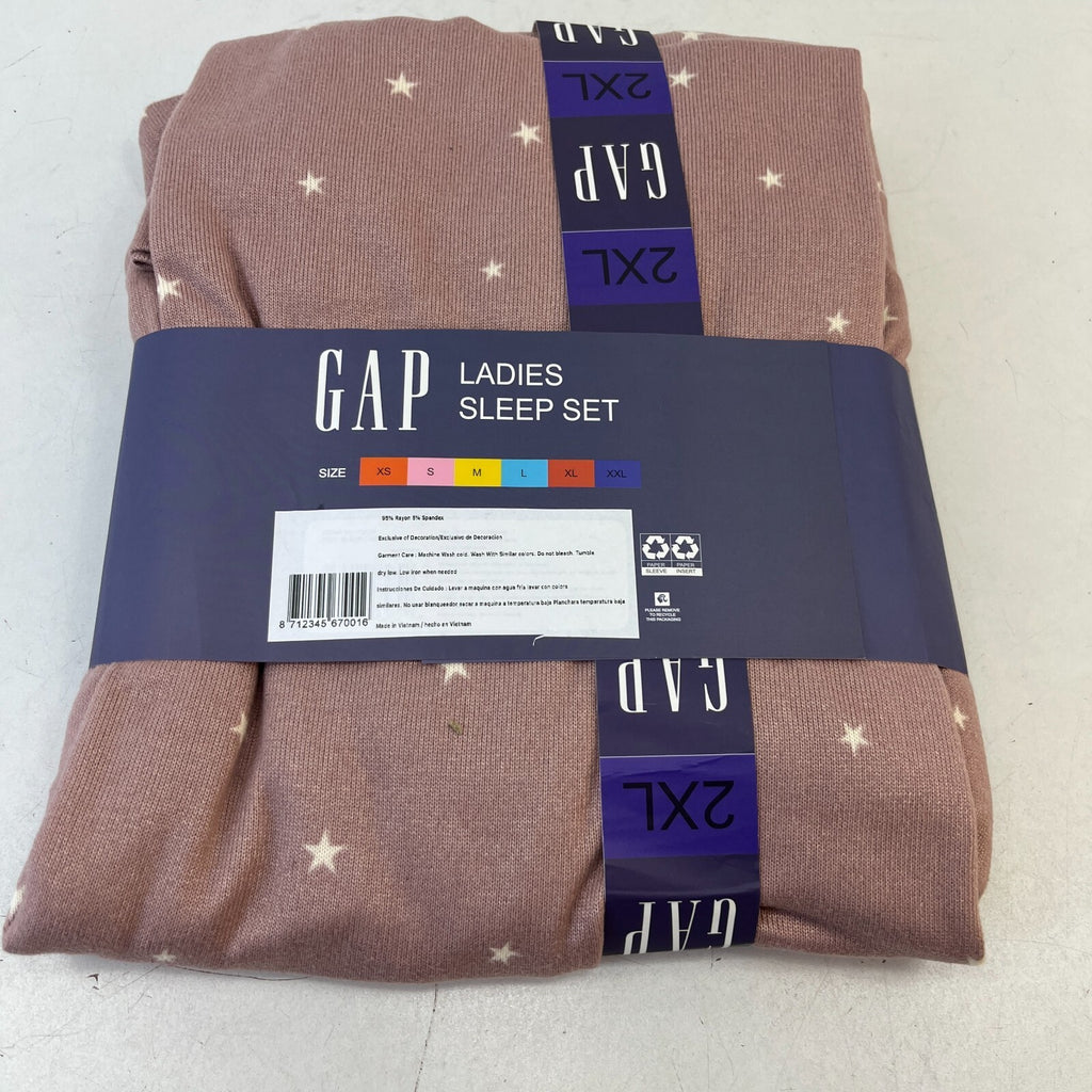 Gap Womens Pyjamas Sleep Set Night Top 2 Piece Loungewear Pastel Pink size 2XL