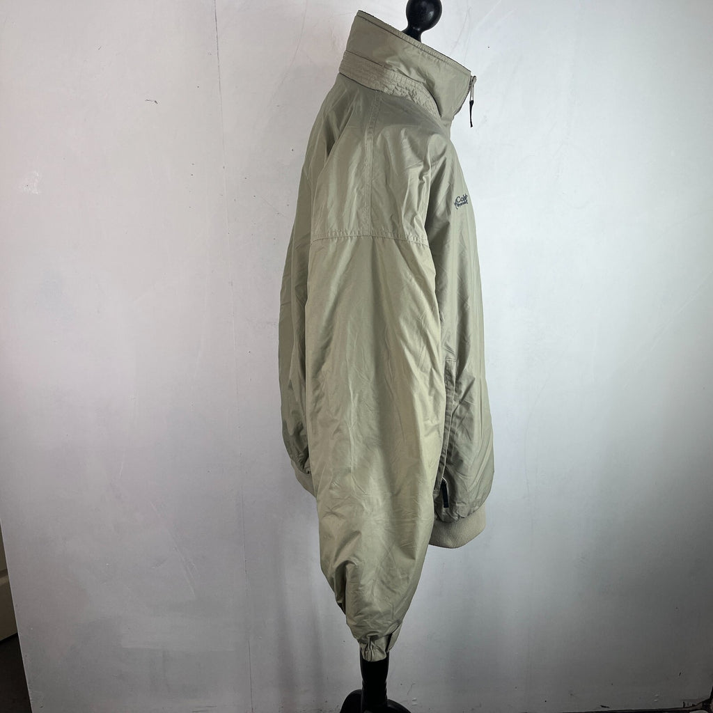 Columbia Men's Bomber Jacket Beige Fleece Lined Warm Casual US size 2XL - UK 3XL