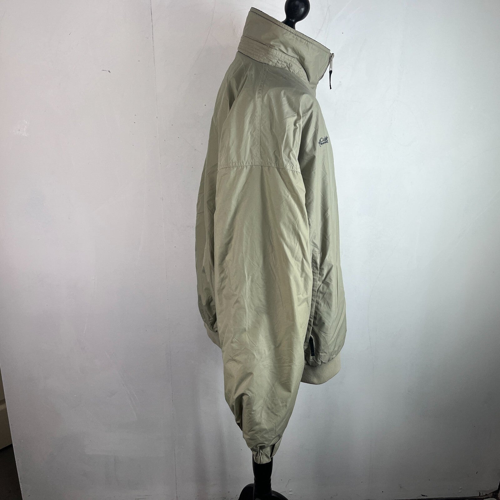 Columbia Men's Bomber Jacket Beige Fleece Lined Warm Casual US size 2XL - UK 3XL