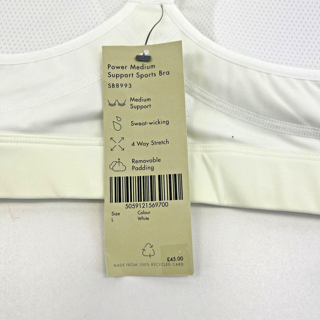 Sweaty Betty Power Medium Support Sports Bra in Ivory White size Large