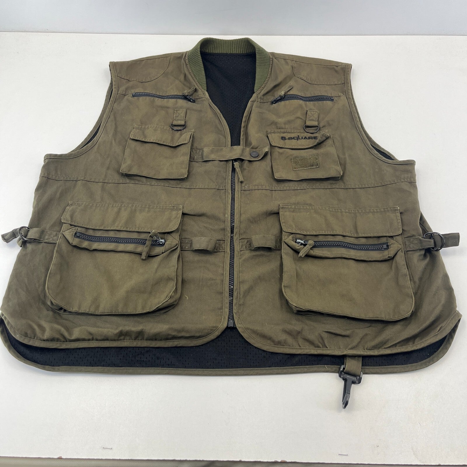 B Square Khaki Green Men's Fishing Vest Gilet Hunting Shooting size 2XL
