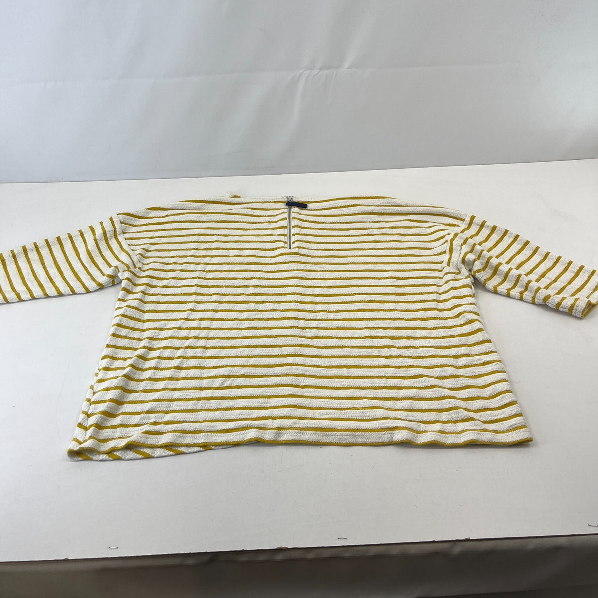 Joules Women's Rexerse Weave Casual Cosy Pullover White & Yellow size 20