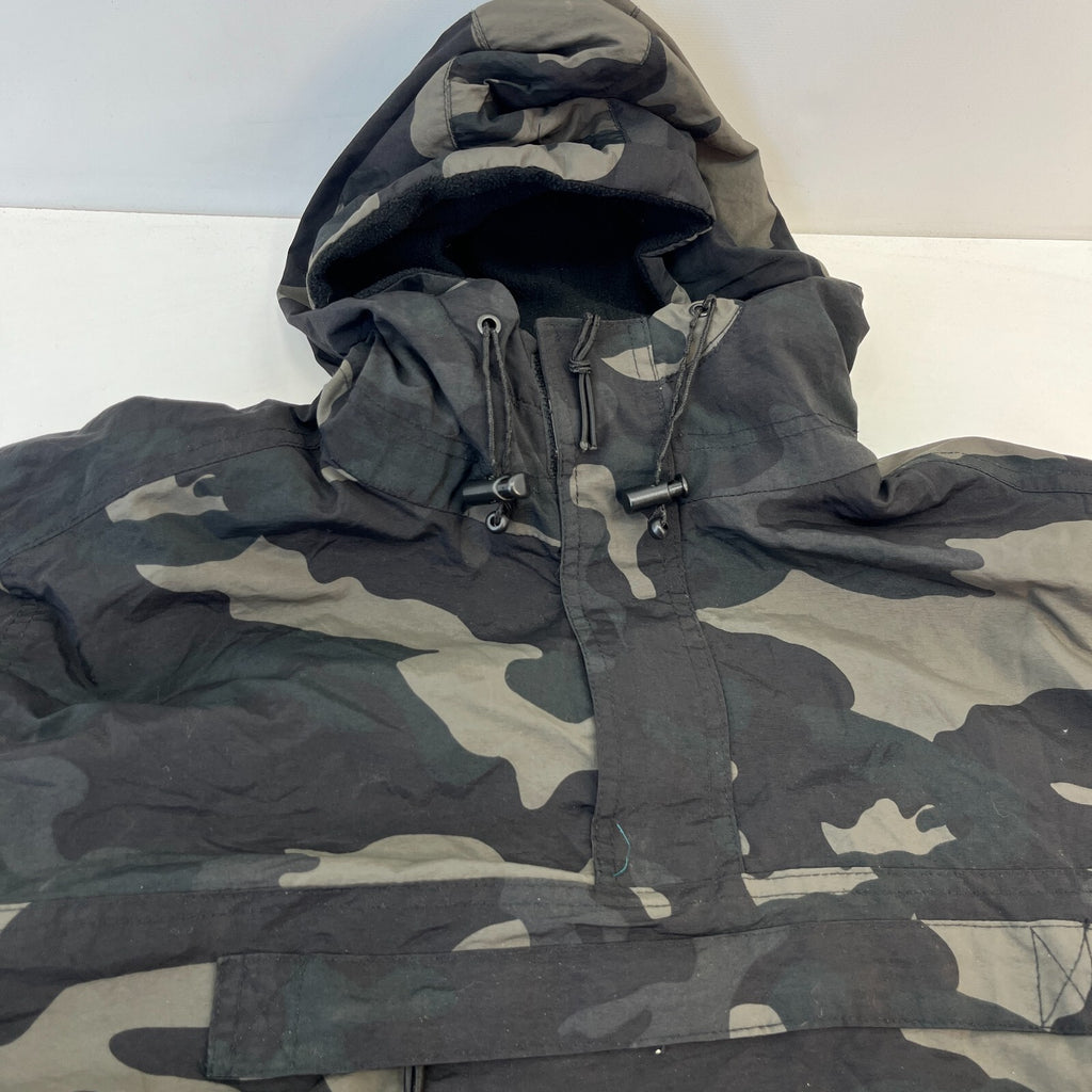Brandit Ski Snowboard Jacket Mens Dark Camo Anorak Hooded Pullover Pockets XL