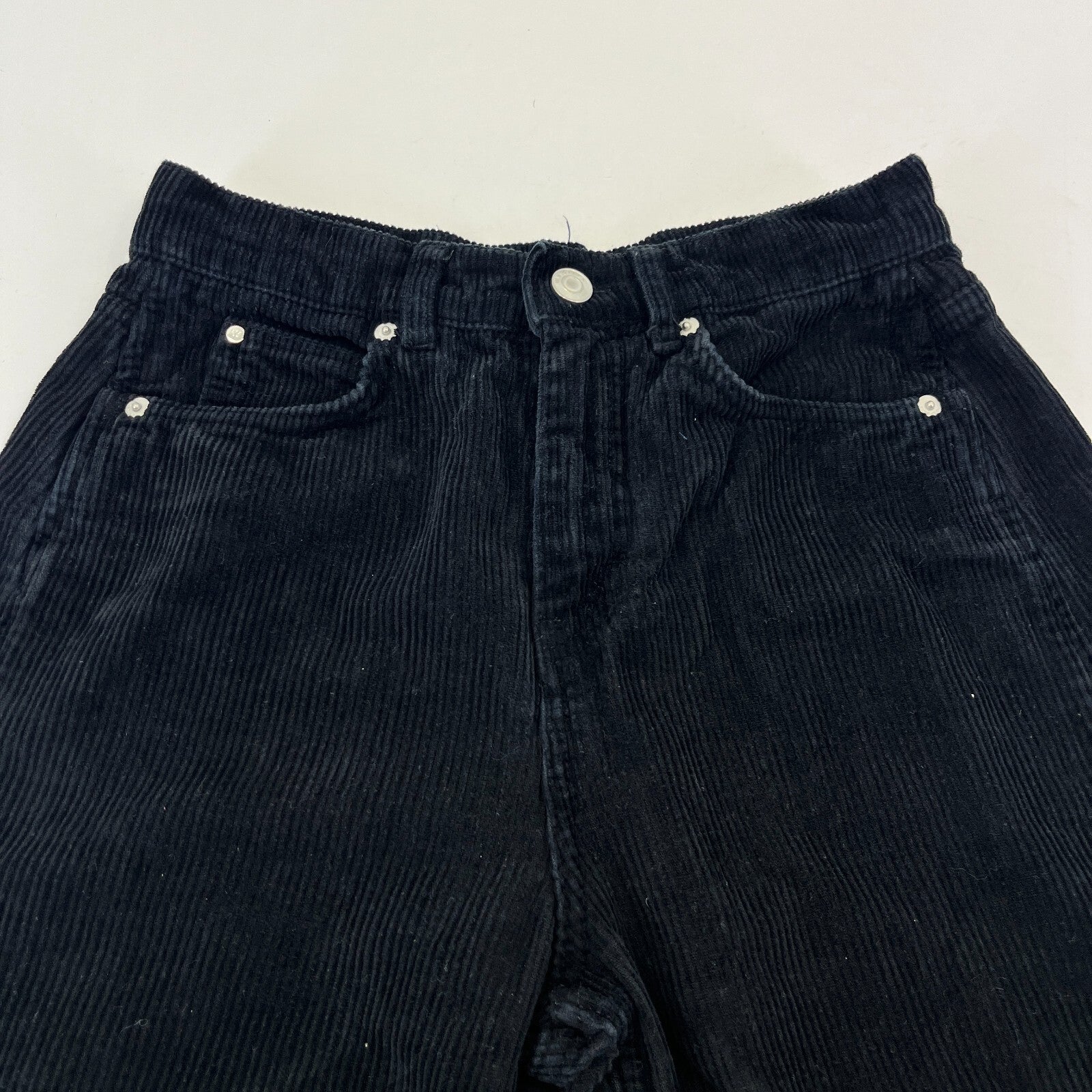 Whistles Autumn Winter Black Paperbag Corduroy Jeans Trousers size 27 Leg 26"
