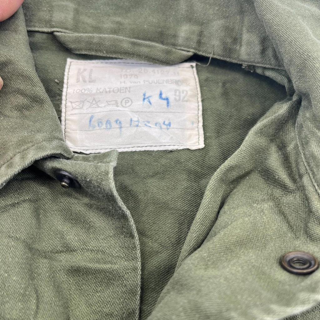Vtg Dutch Army Combat Field Jacket size M Netherlands Issue Olive Green Fishing