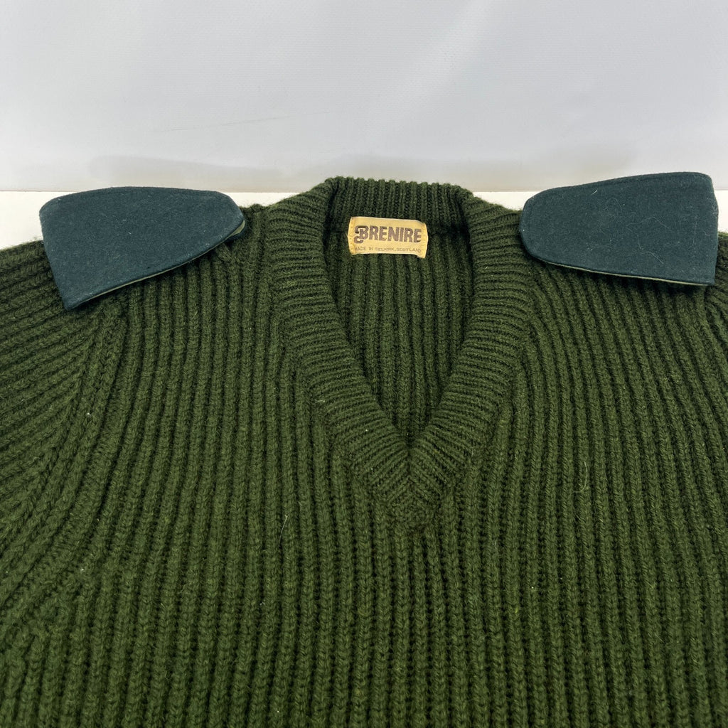 Brenire British Army WO1 RSM Green Ribbed Wool Jumper Made in Scotland size M