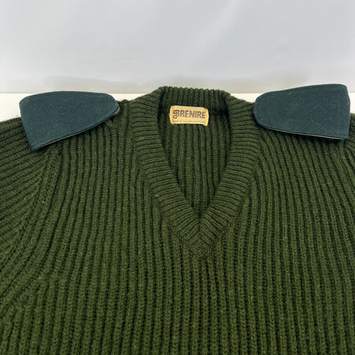 Brenire British Army WO1 RSM Green Ribbed Wool Jumper Made in Scotland size M