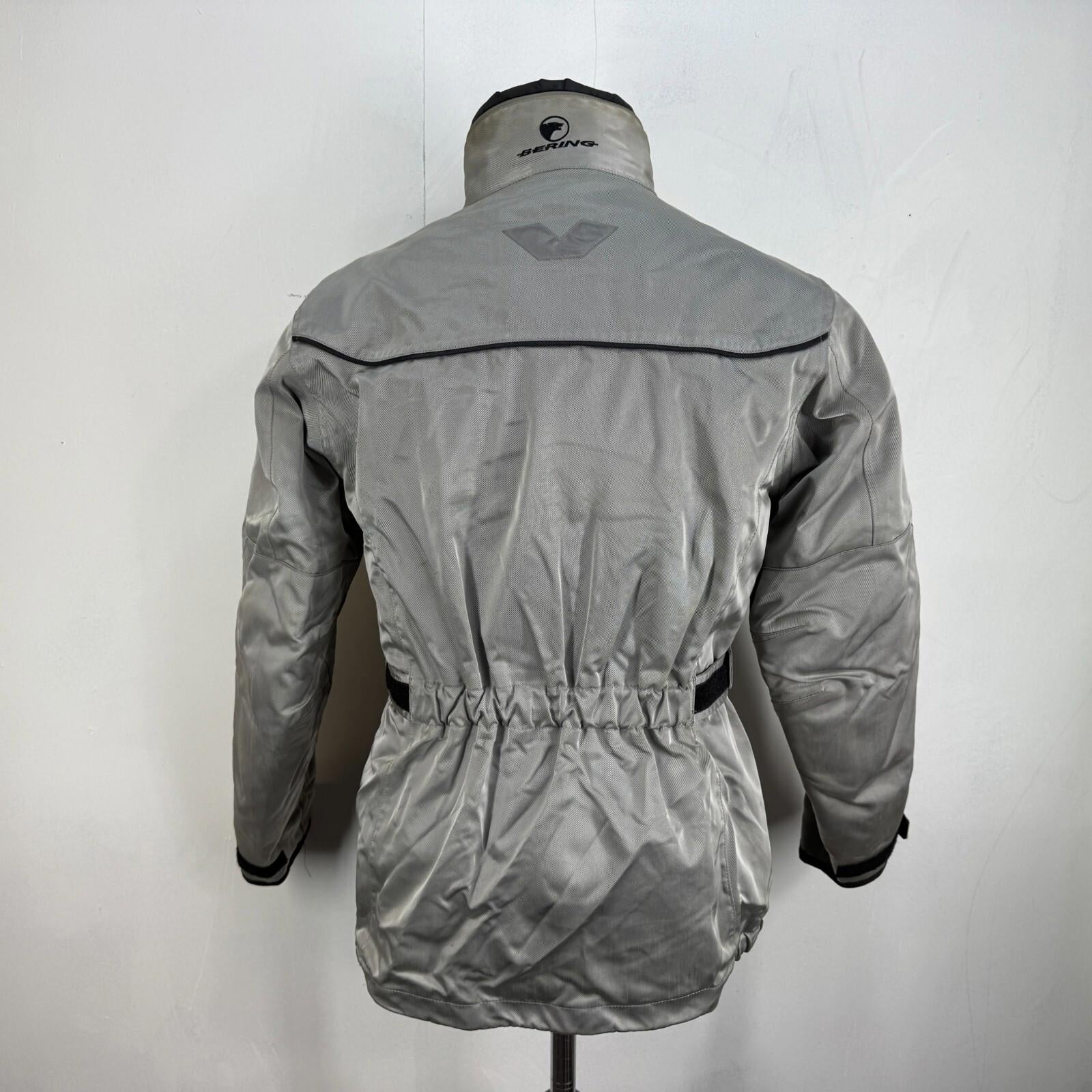 Bering Motorcycle Jacket in Grey Silver Women's size Large with Armour & Liner