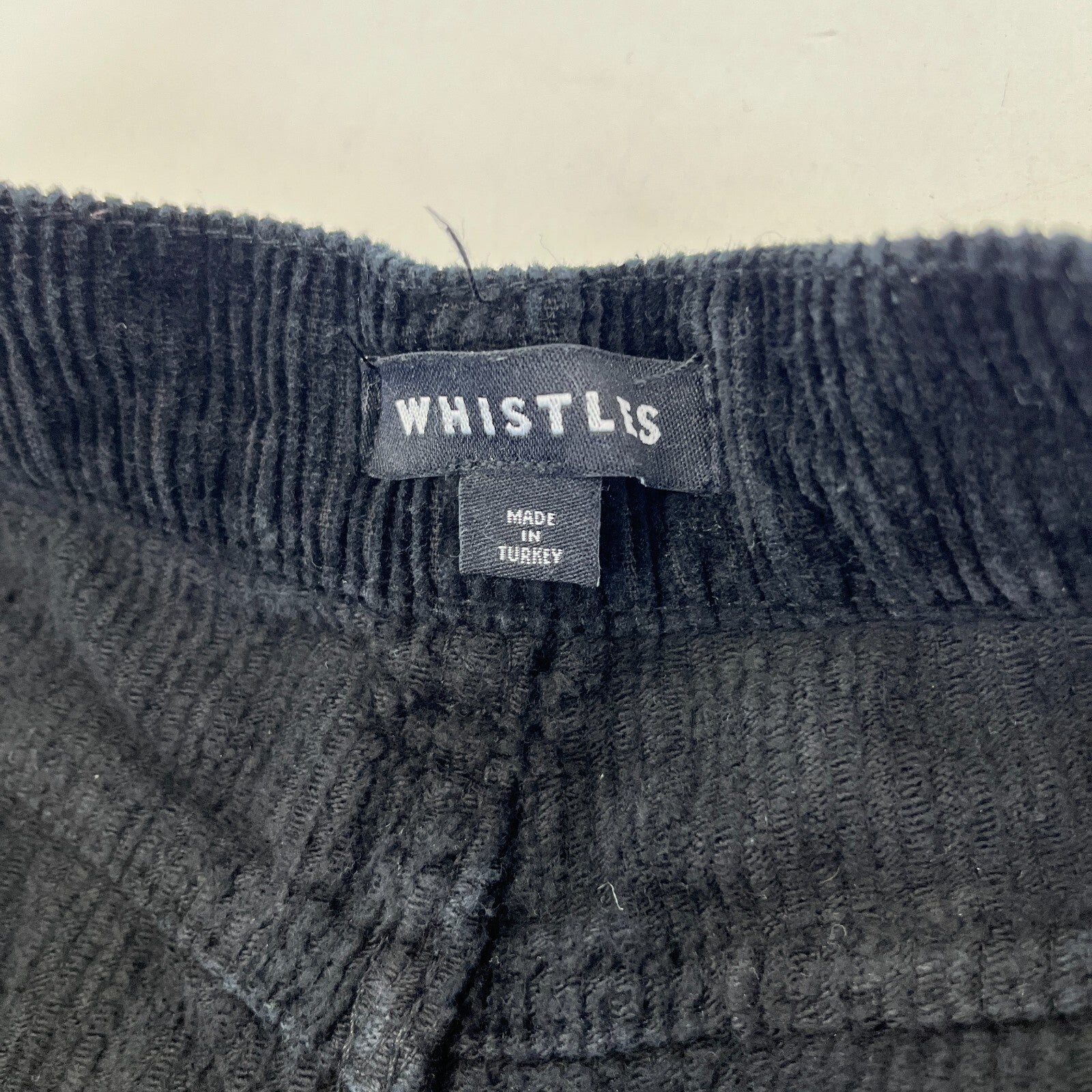 Whistles Autumn Winter Black Paperbag Corduroy Jeans Trousers size 27 Leg 26"