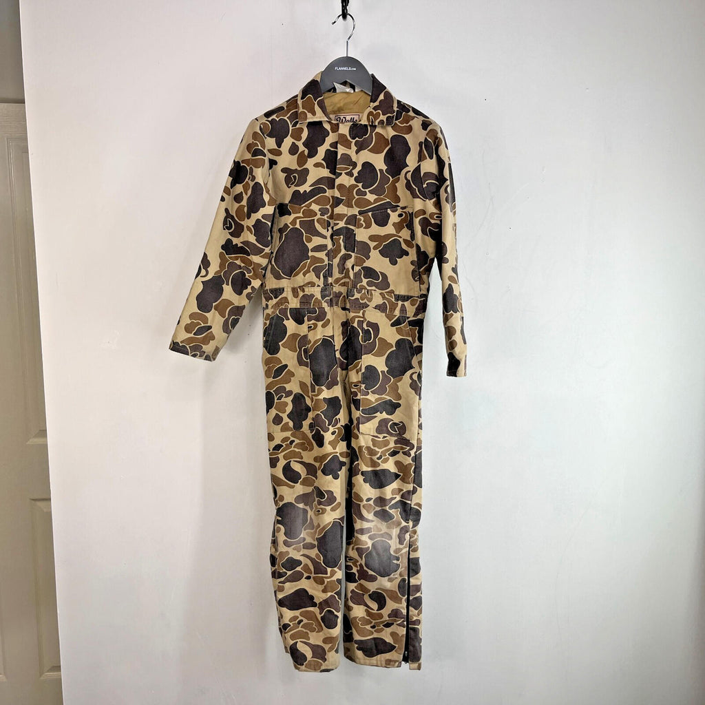 Walls Kids Quilted Overalls US Youth size 12 Brown Beige Camo