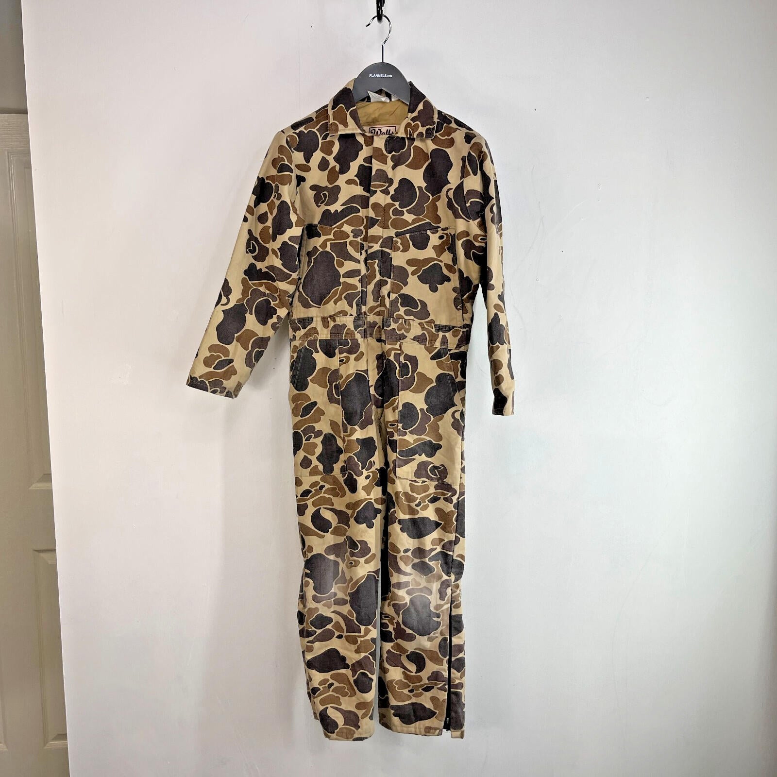 Walls Kids Quilted Overalls US Youth size 12 Brown Beige Camo