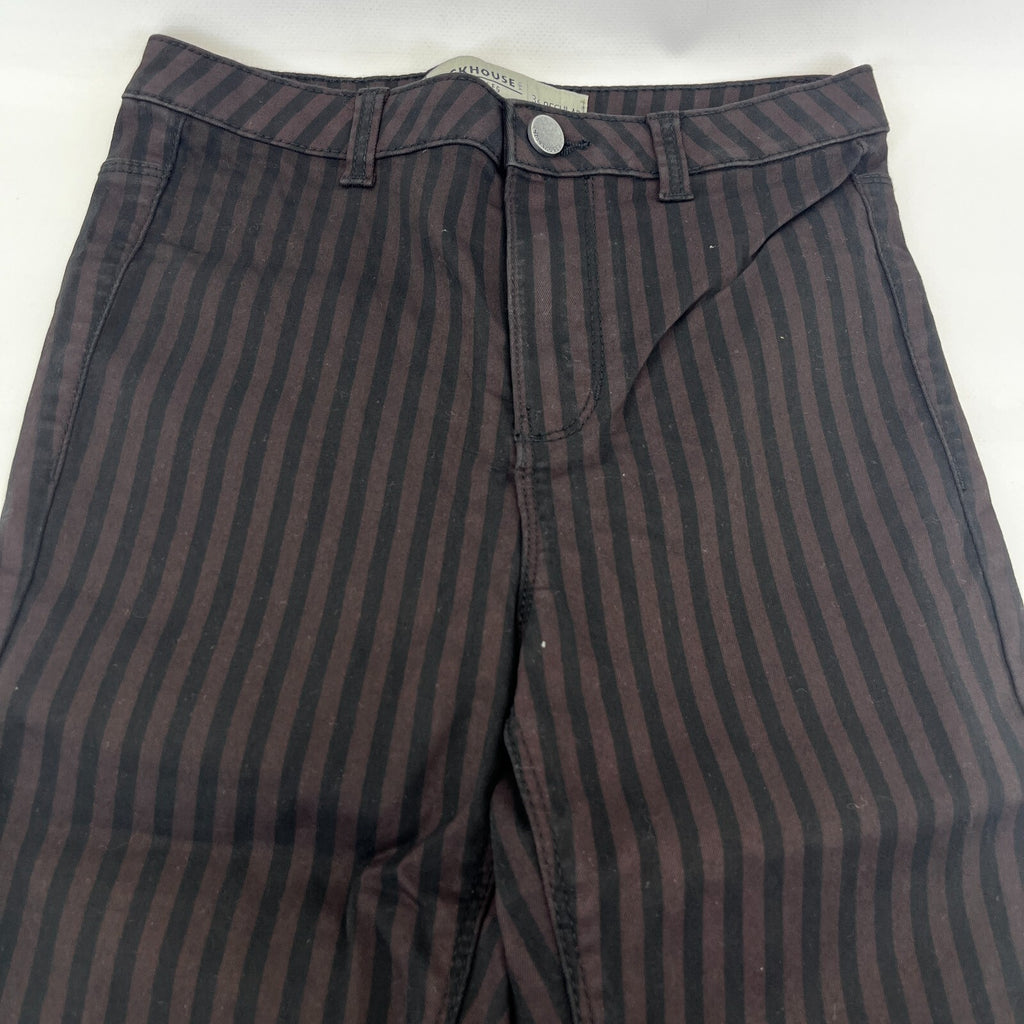 Clockhouse Womens Black/Purple Striped Jegging Jeans Skinny size 33R NWOT