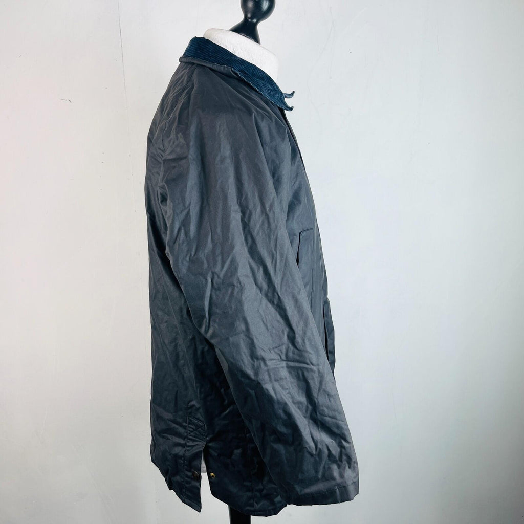 Wilkes & Ackerman Men's Outdoor Wax Jacket in Dark Blue size Large