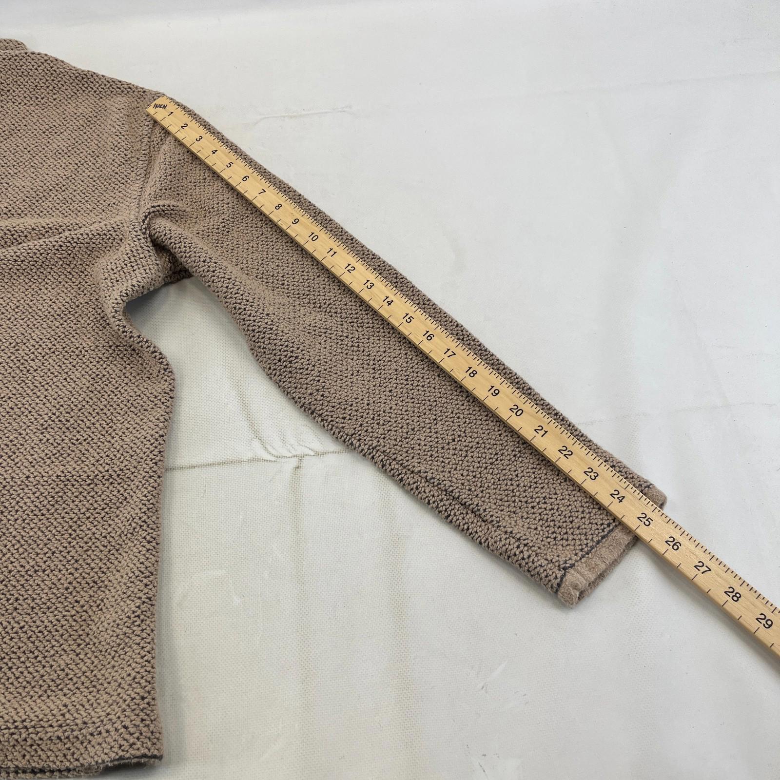 Weird Fish Macaroni Quarter Zip Fleece Jumper Heavy Pullover size XL Beige Brown