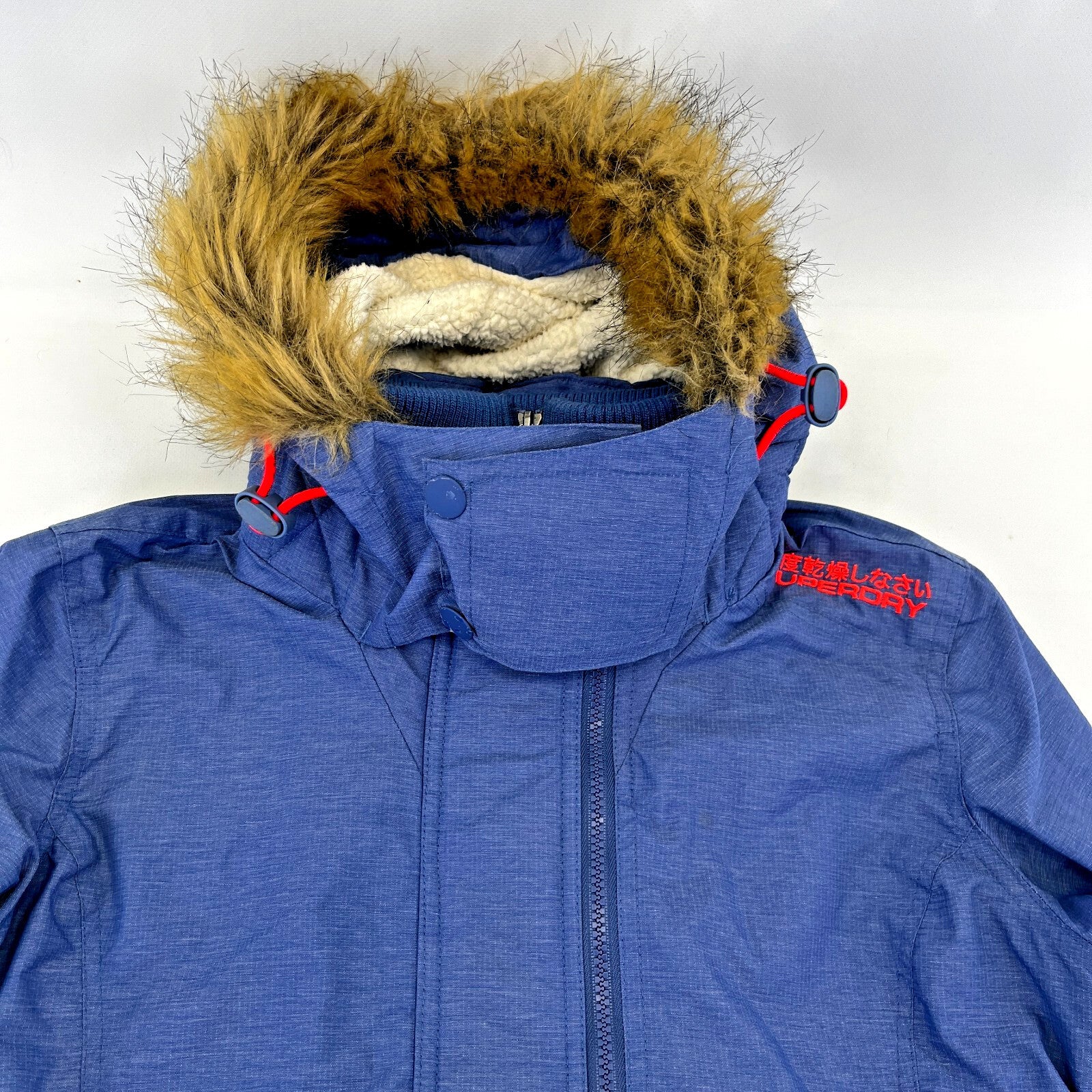 Superdry Wind Attacker Engineered Women's Ladies Jacket size M Blue Fleece Lined