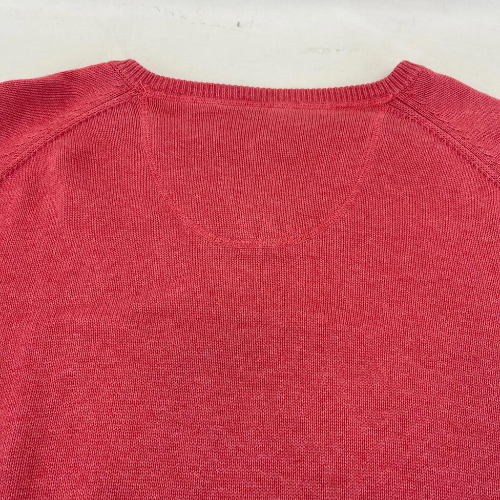 Fynch Hatton Supersoft Cotton Men's V Neck Jumper in Pastel Pink size 2XL