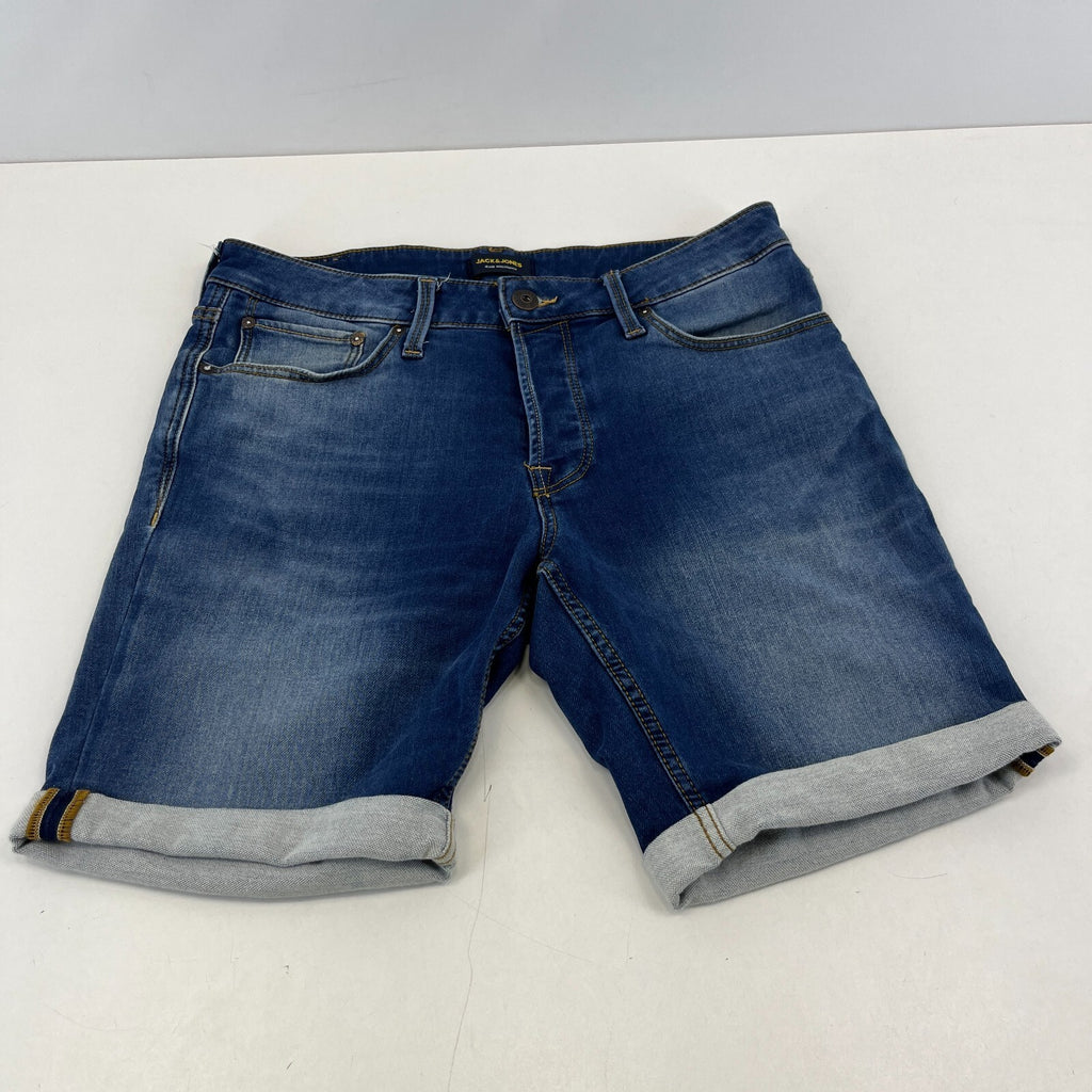 Jack & Jones Men’s Blue Slim Fit Denim Shorts Turn-Up Leg size M - W32"