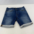 Jack & Jones Men’s Blue Slim Fit Denim Shorts Turn-Up Leg size M - W32"