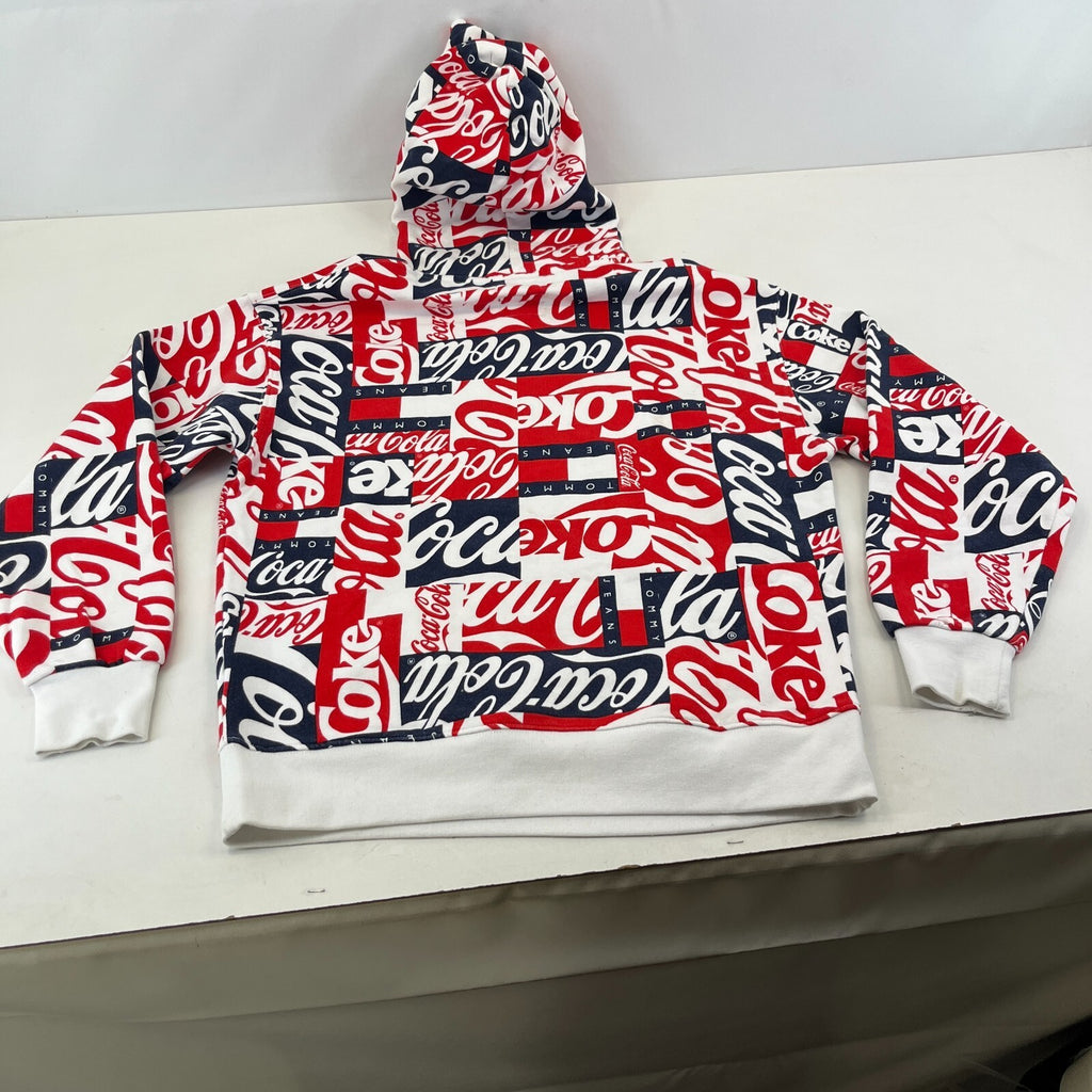 Rare Tommy Hilfiger Jeans Coca Cola Collab Hoodie Multicoloured Logo Pullover M