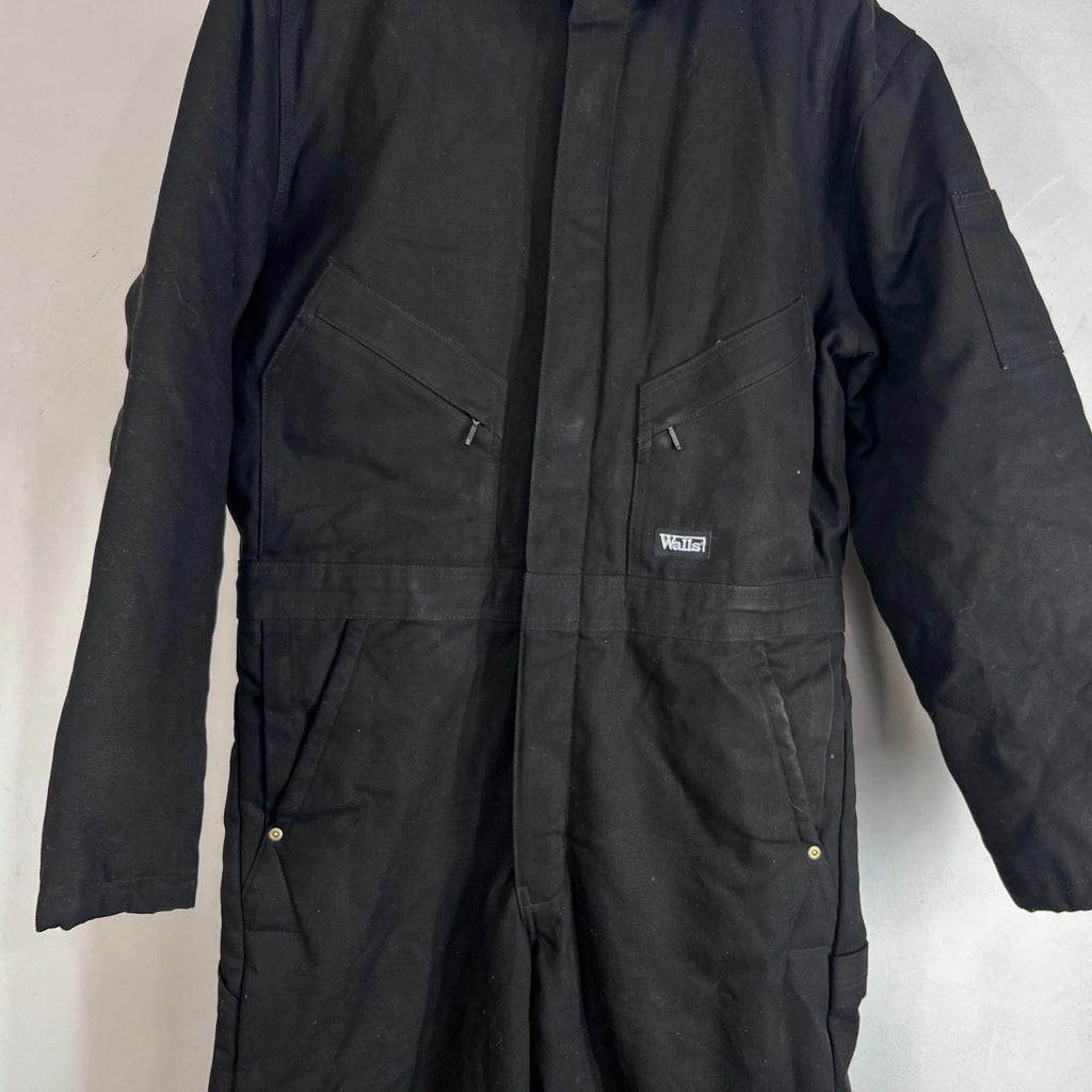 Walls Workwear Heavy Duty Overalls Quilted Insulated in Black Medium Regular