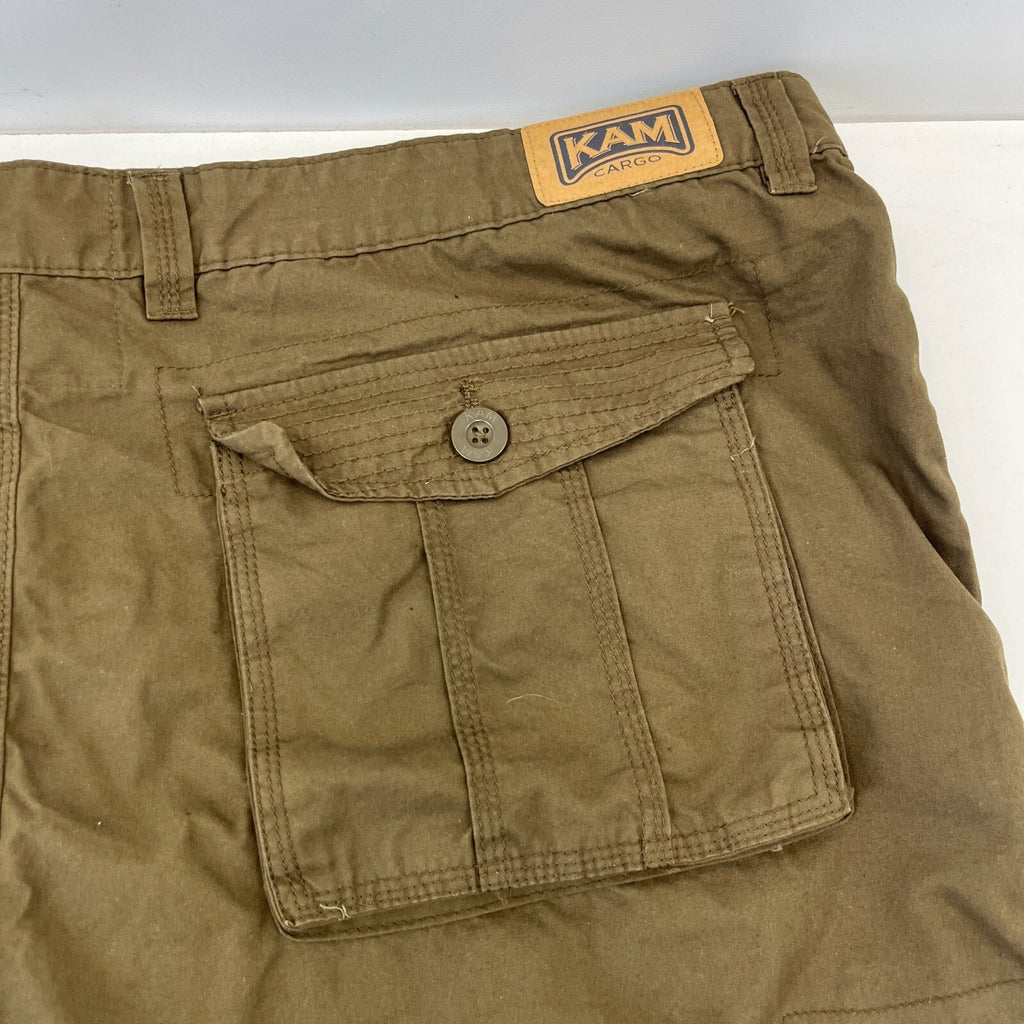 Kam Cargo Trousers Pants with Zip Off Legs Khaki Brown size 48R L32"