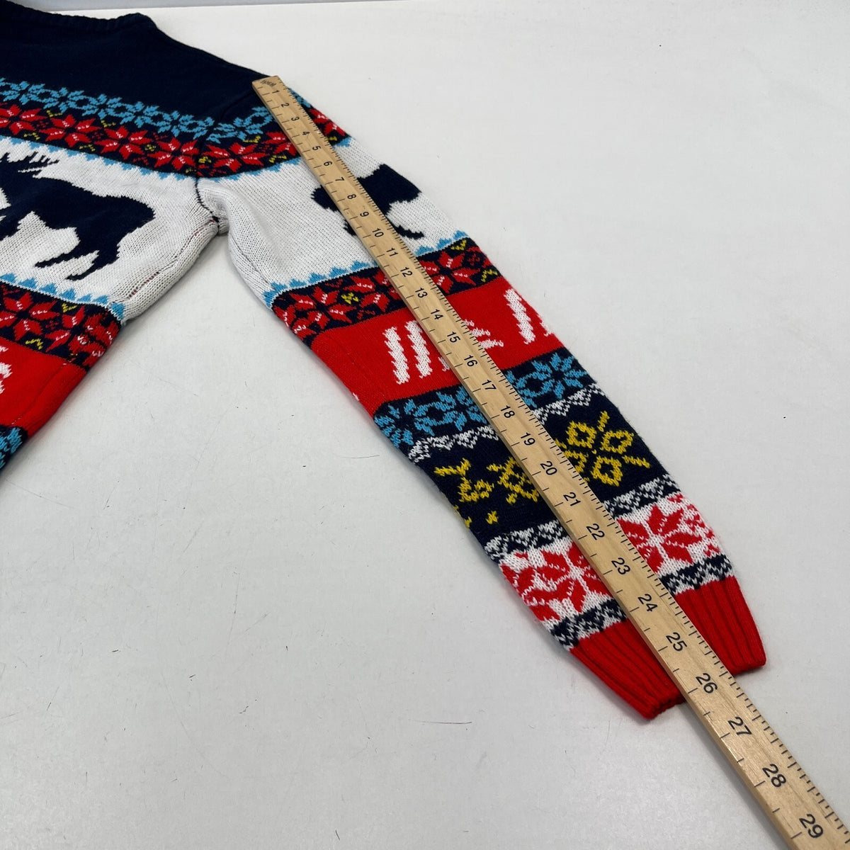 Vintage Aldi Christmas Jumper size XL Unisex - Blue/Red