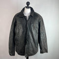 Redskins Vintage Distressed Look Black Leather Mid Length Jacket Men’s size 3XL