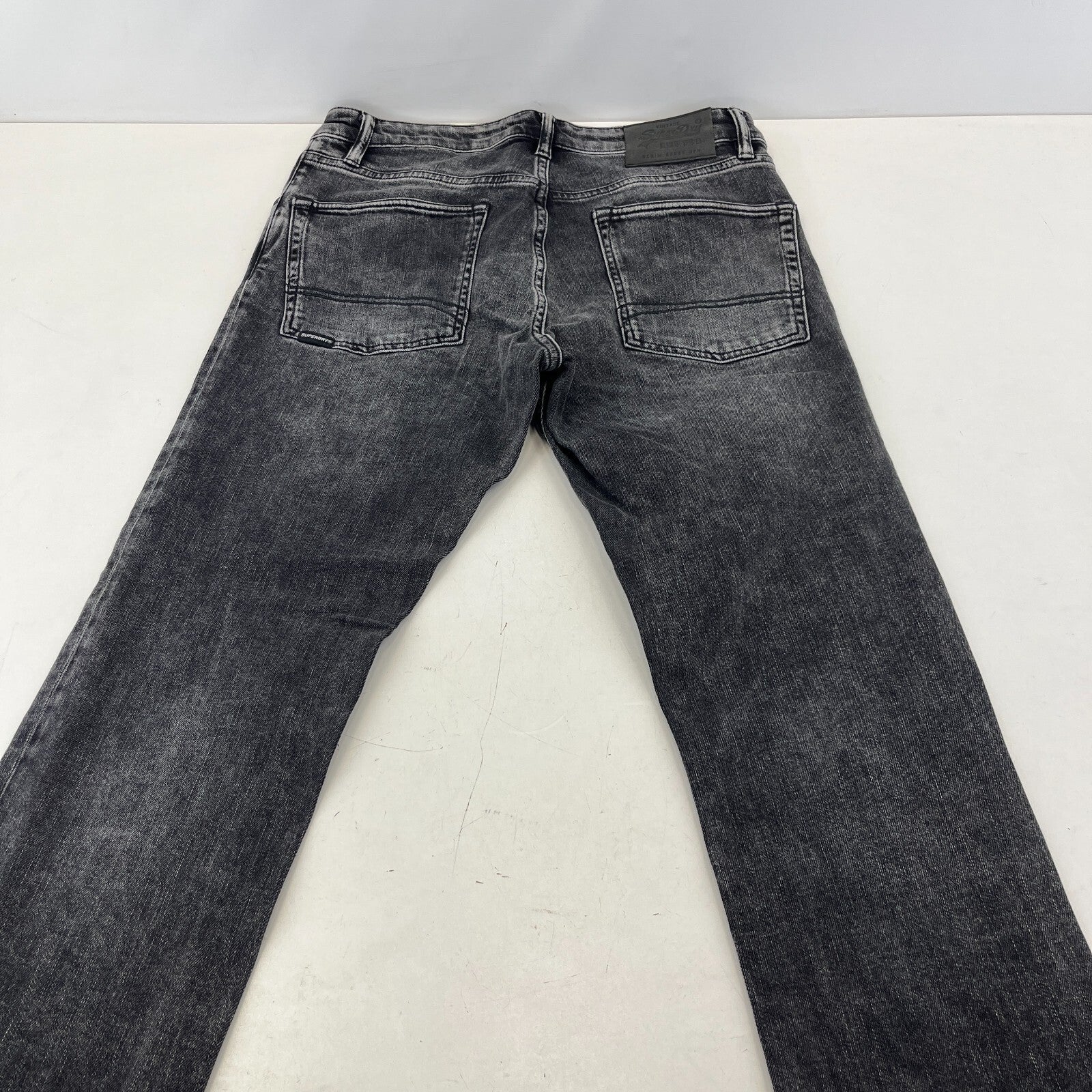 Mens SuperDry 04 Daman Straight Stretch Black Jeans W31" L31"